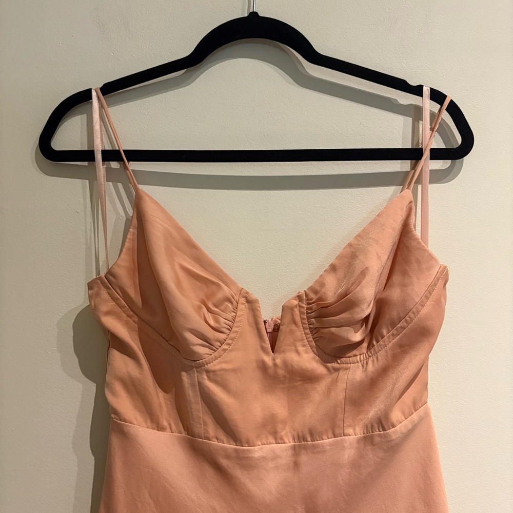 Petal & Pup Blush Pink Satin Midi Dress - Picture 5 of 7